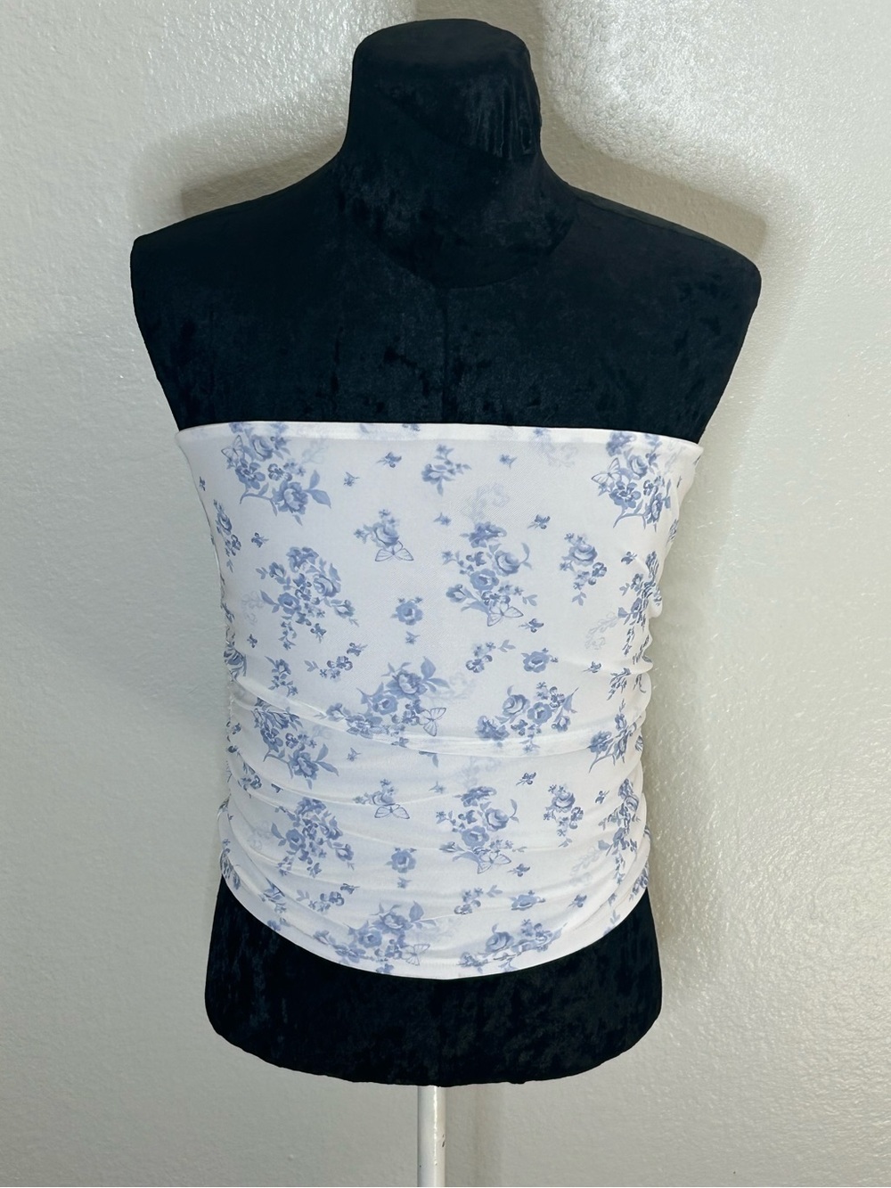 Garage Floral Mesh Strapless Tube Top Size Large